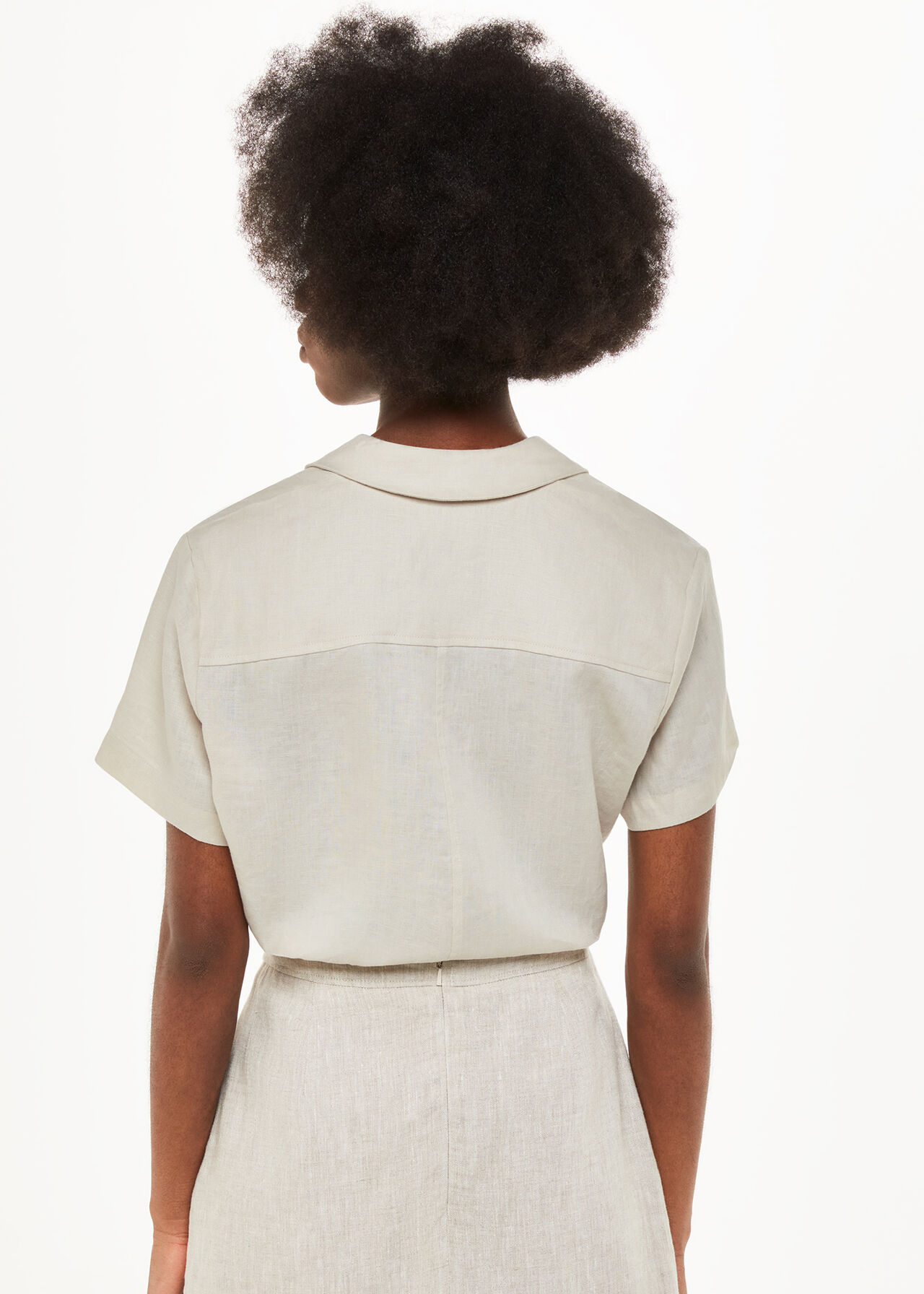 Tie Front Linen Blouse