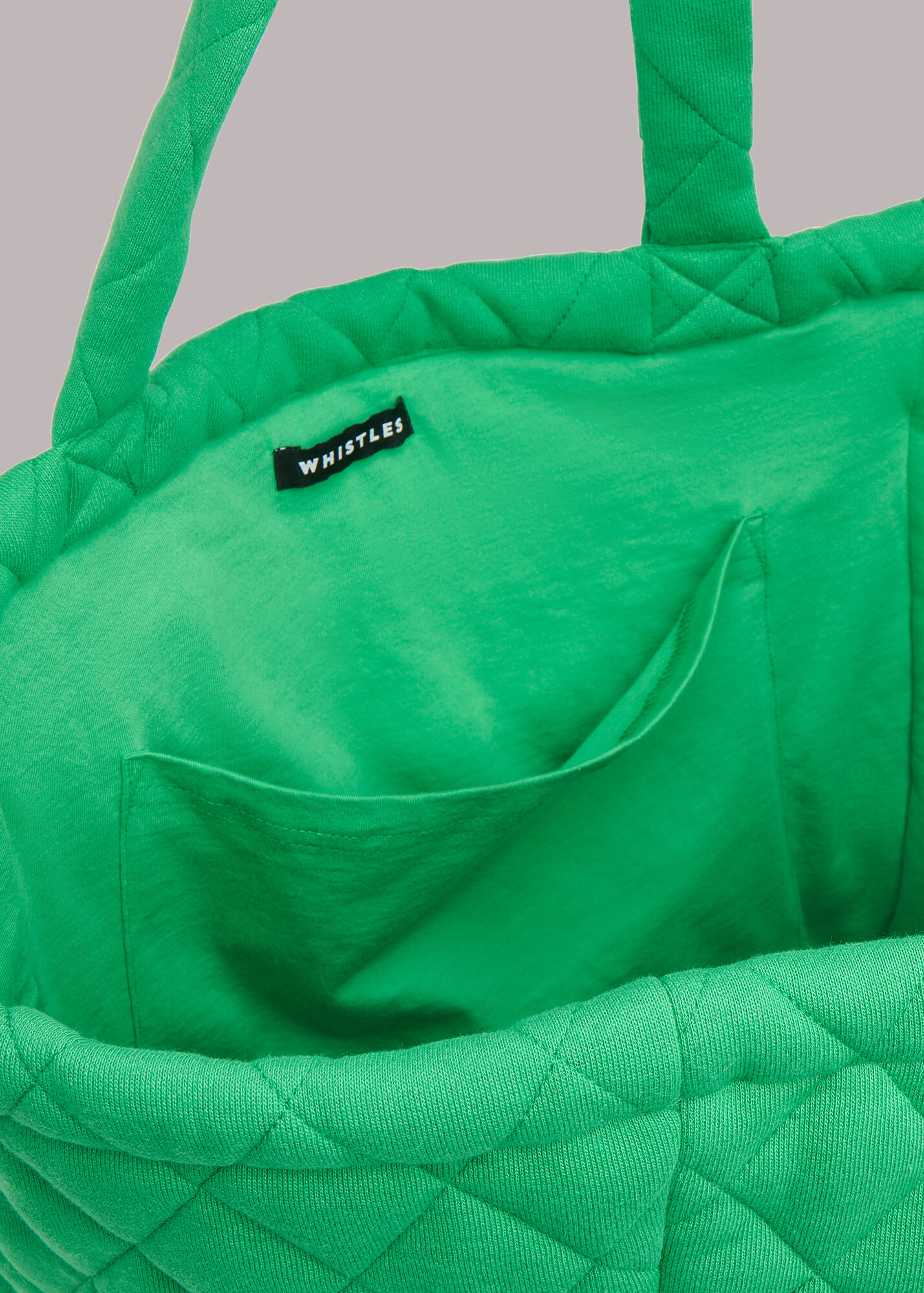 Green Lyle Quilted Tote Bag WHISTLES