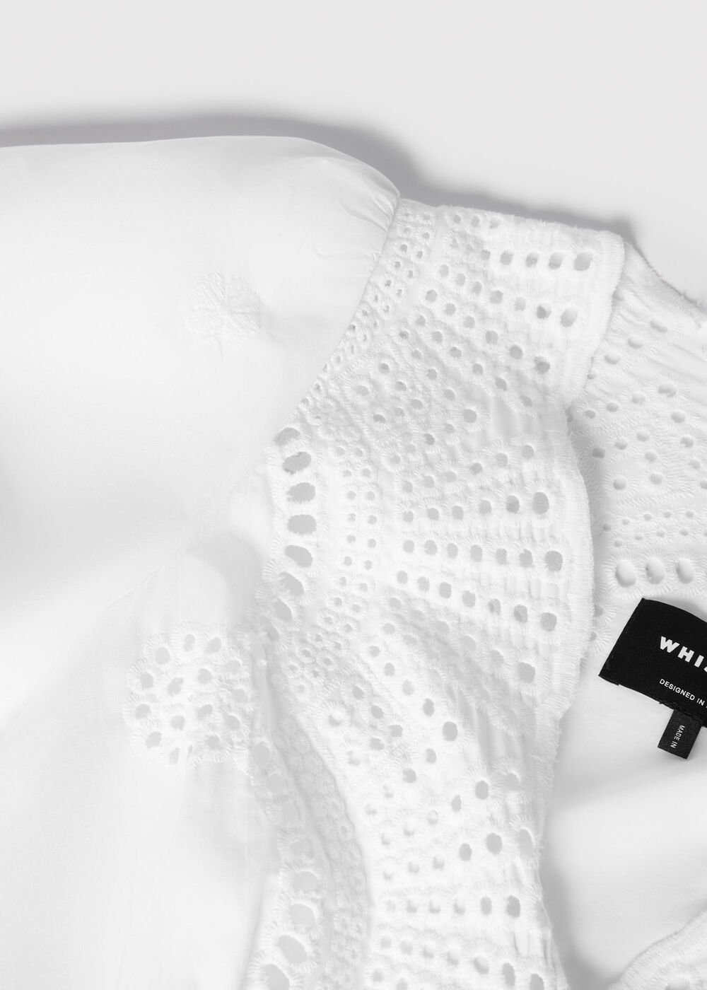 Cotton Broderie V Neck Dress