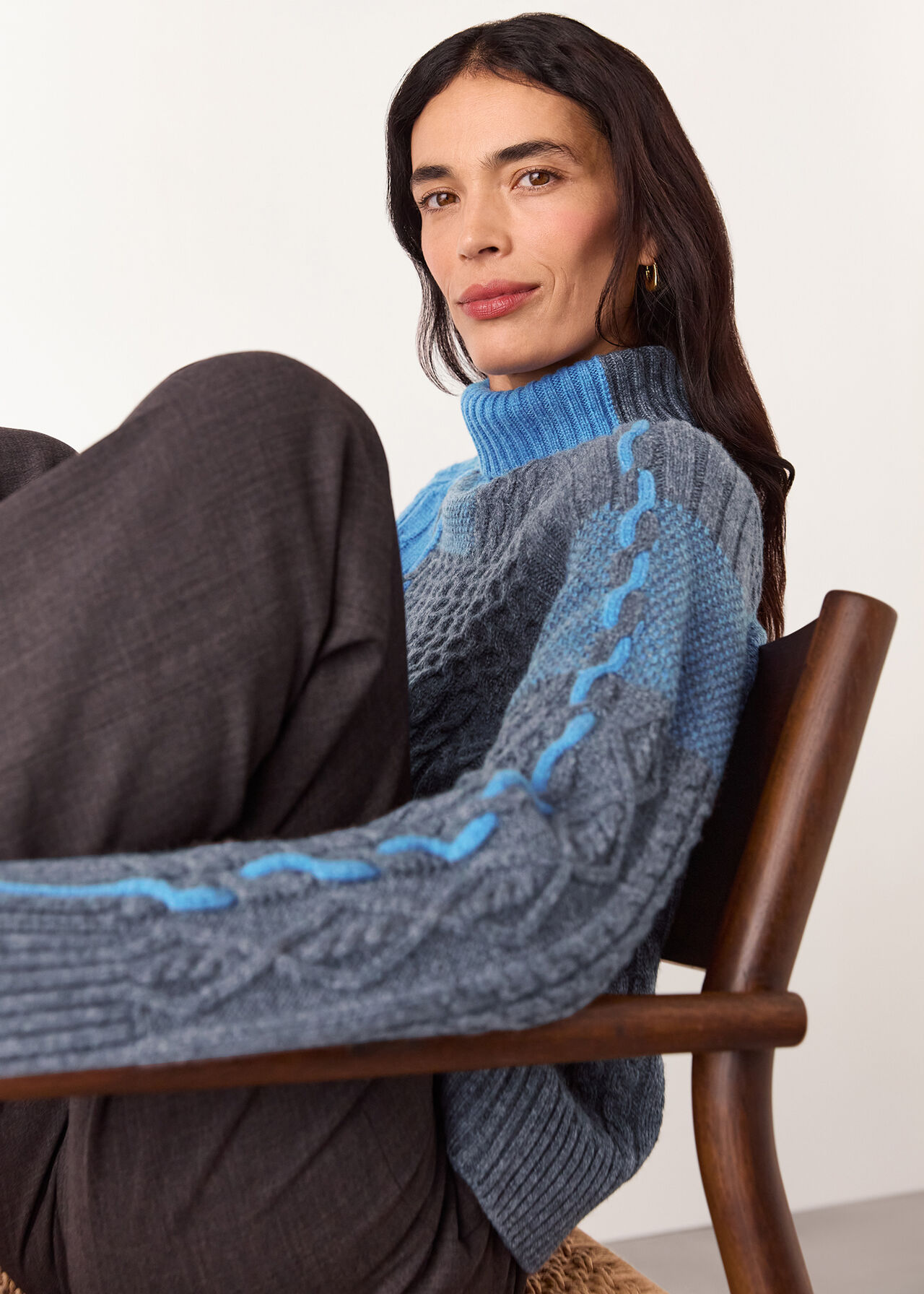 Patchwork Cable Knit Sweater
