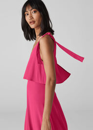 Romina Tie Detail Dress Raspberry