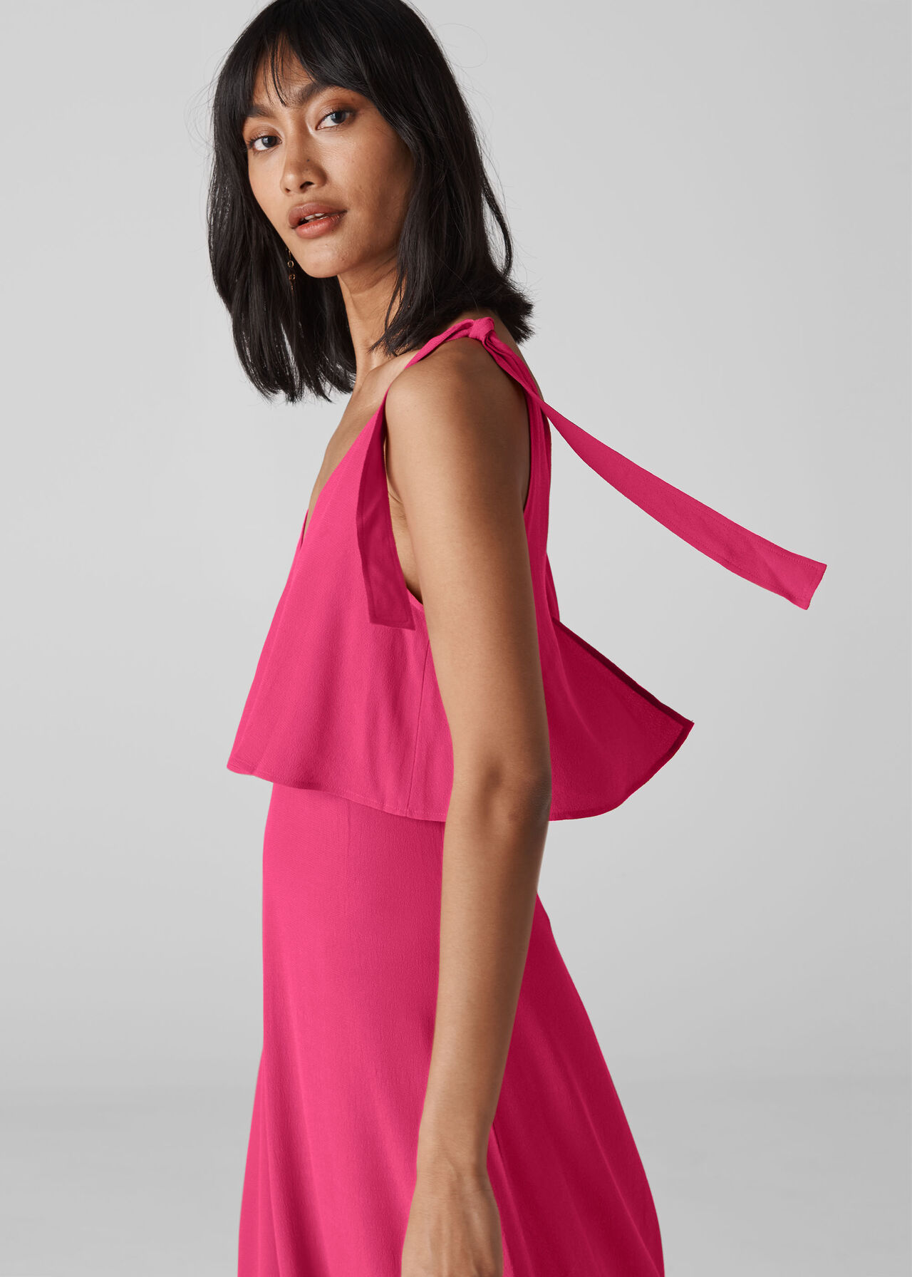 Raspberry Romina Tie Detail Dress | WHISTLES
