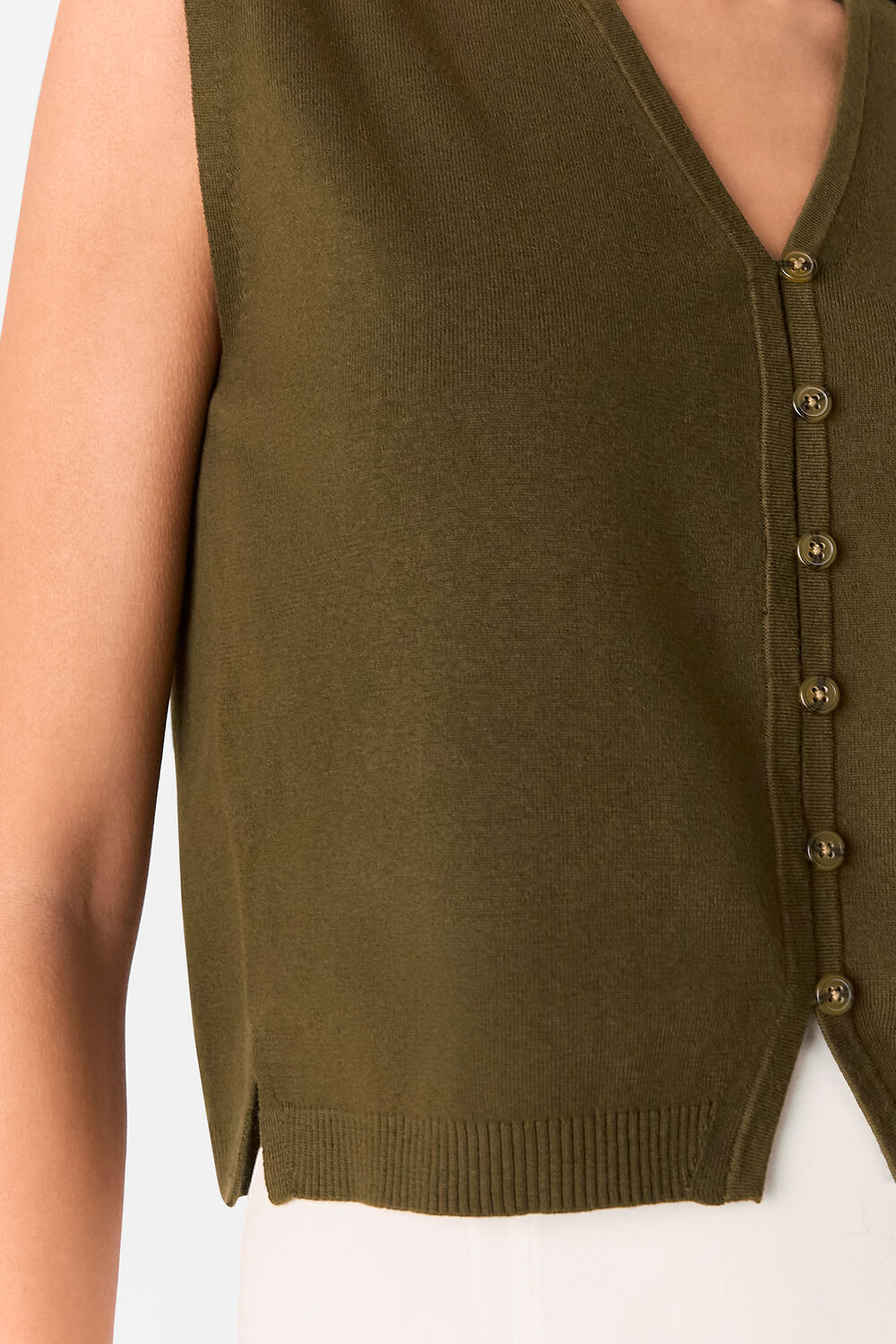 Khaki Bailey Button Through Tank