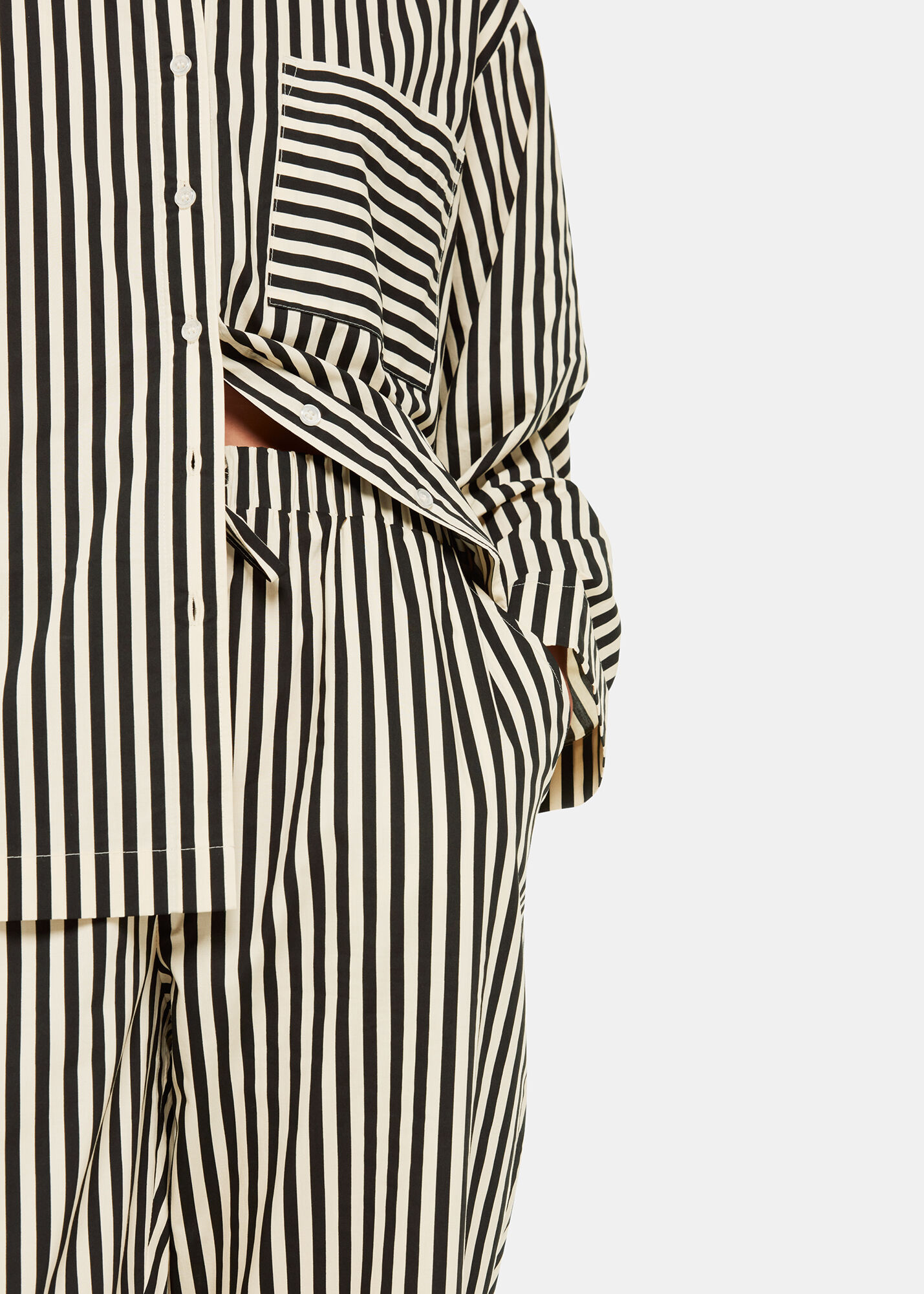 Black/Multi Cotton Stripe Pajama Bottom | Whistles US |