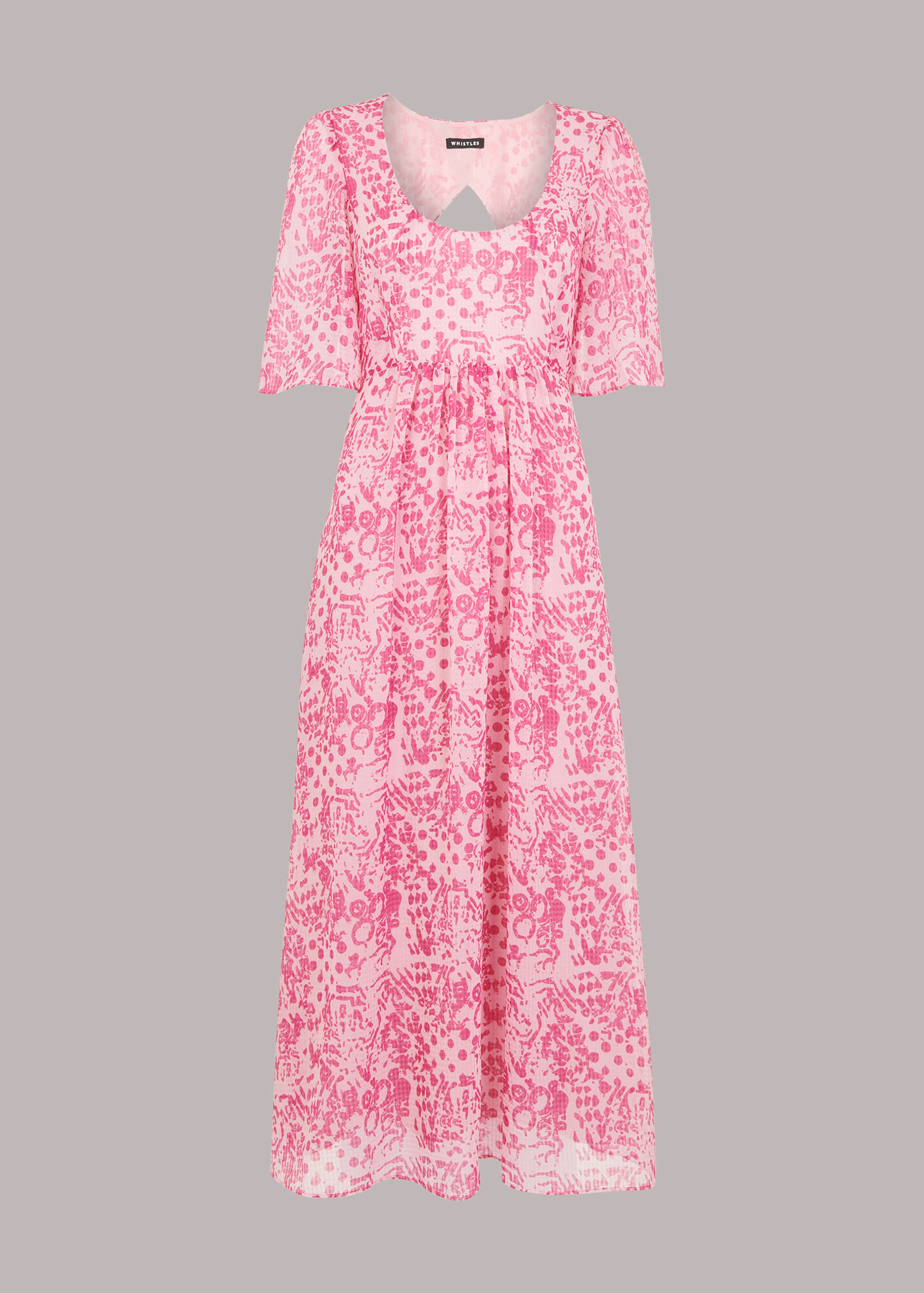 Pink/Multi Abstract Batik Midi Dress WHISTLES