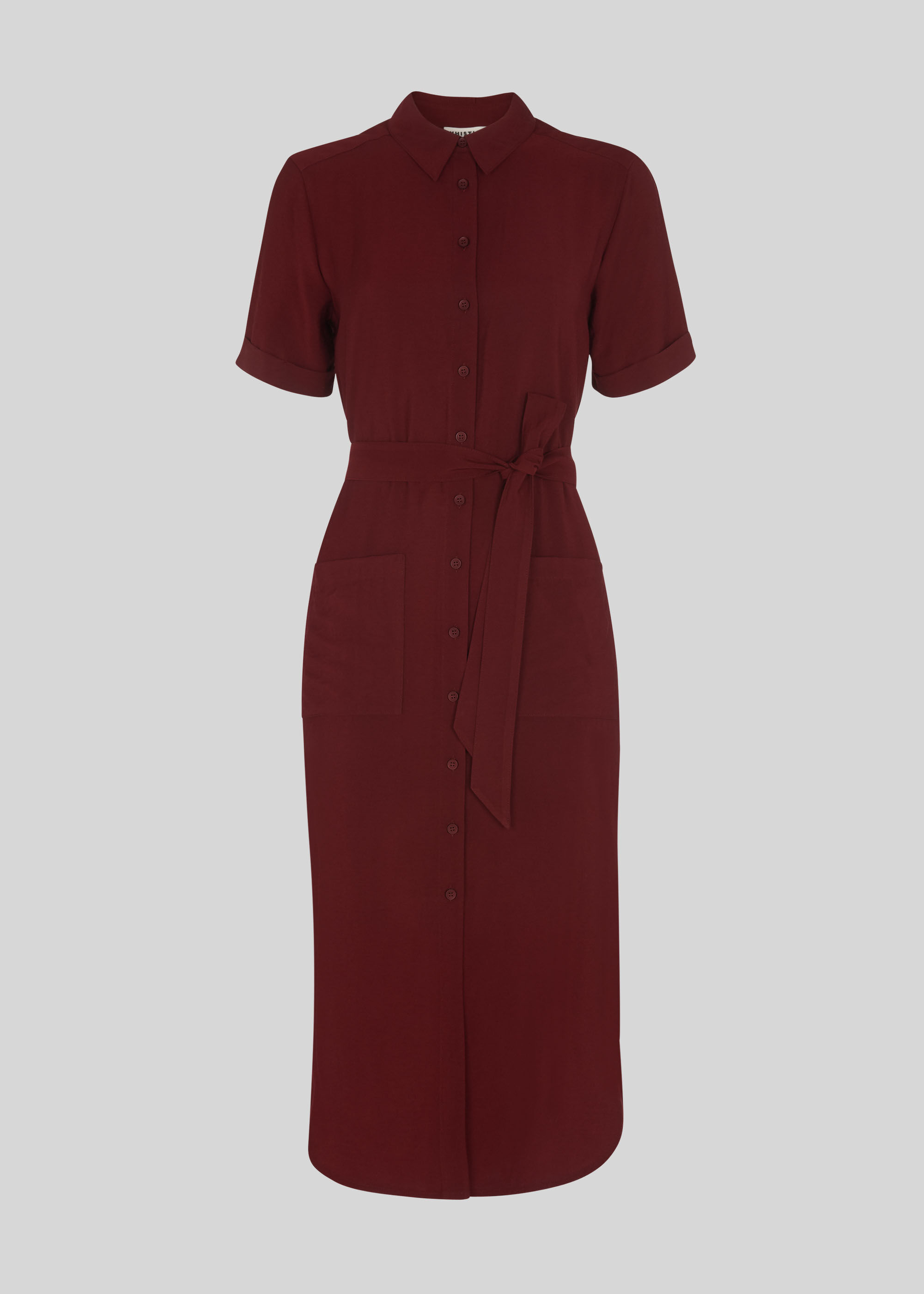 Burgundy Montana Longline Shirt Dress