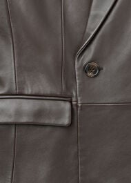 Aliza Waisted Leather Blazer