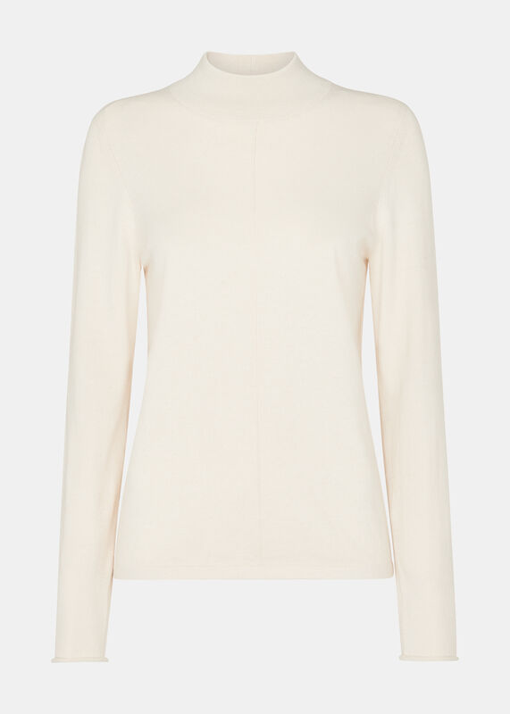 Ivory Mira Mock Neck Sweater