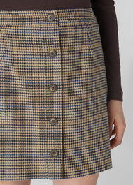 Houndstooth Button Aline Skirt Multicolour