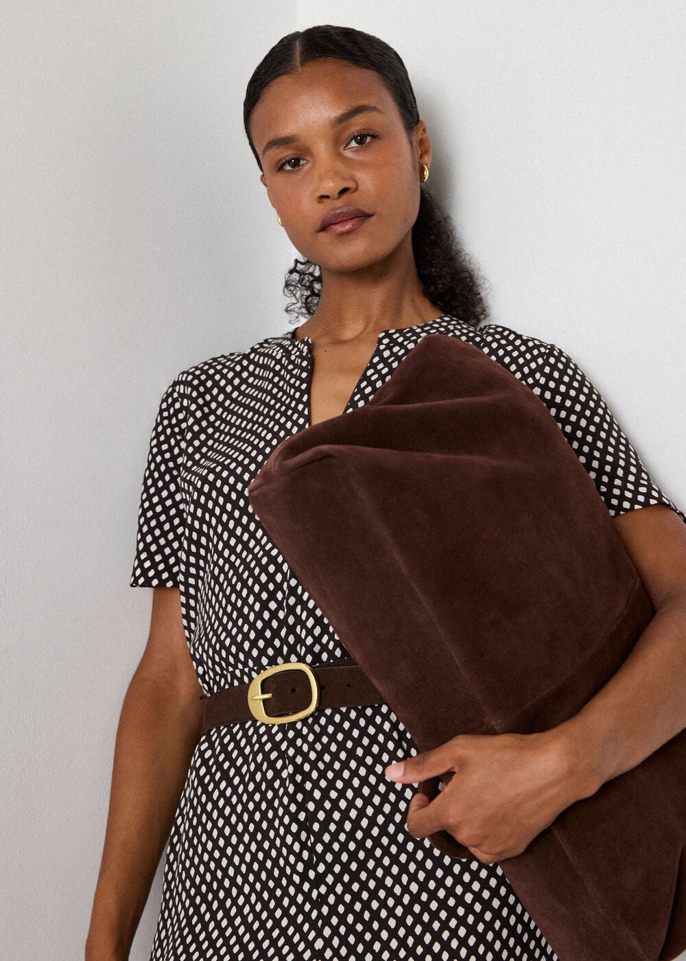 Petite Check Short Sleeve Jumpsuit