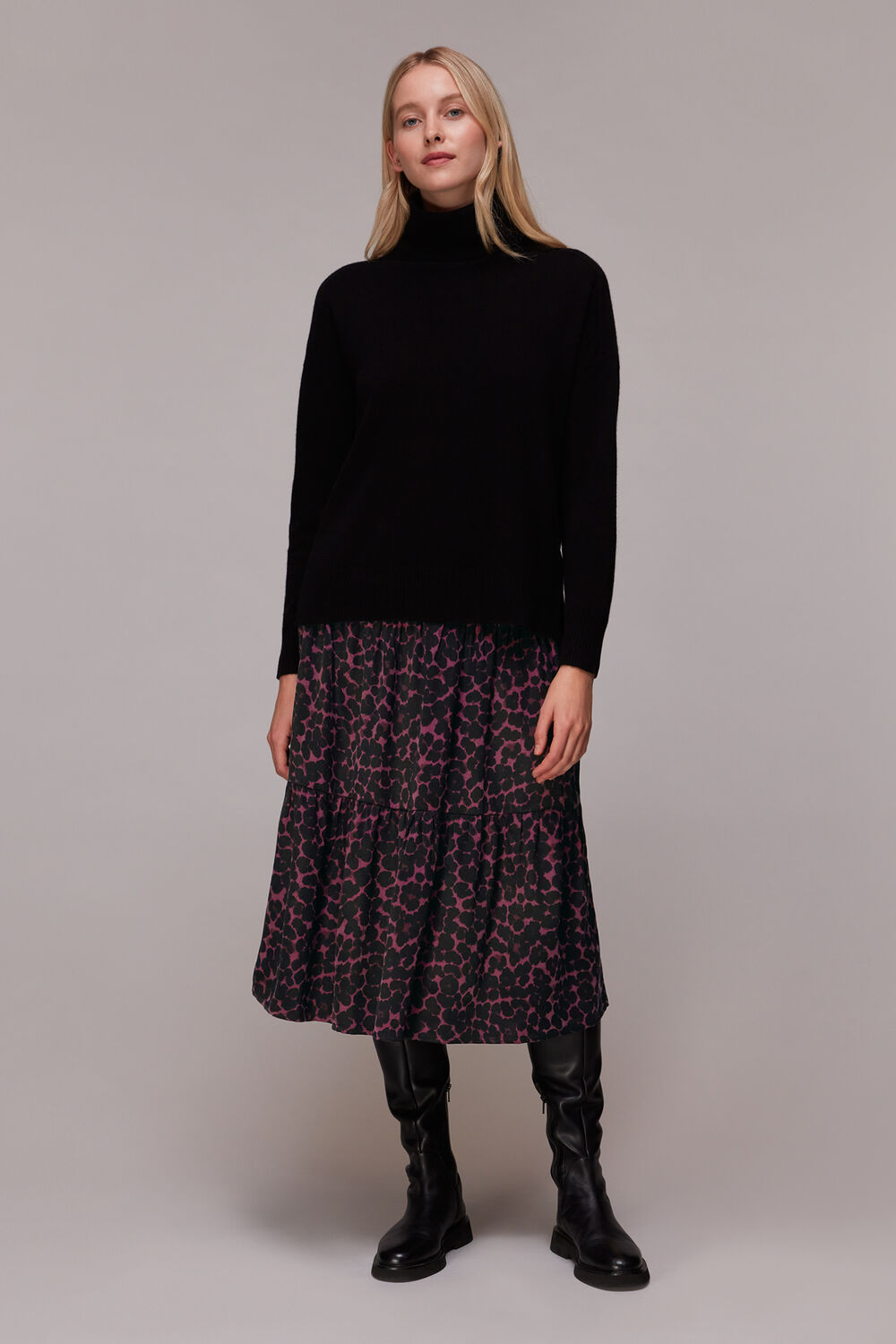 Pink Smudge Animal Tiered Skirt