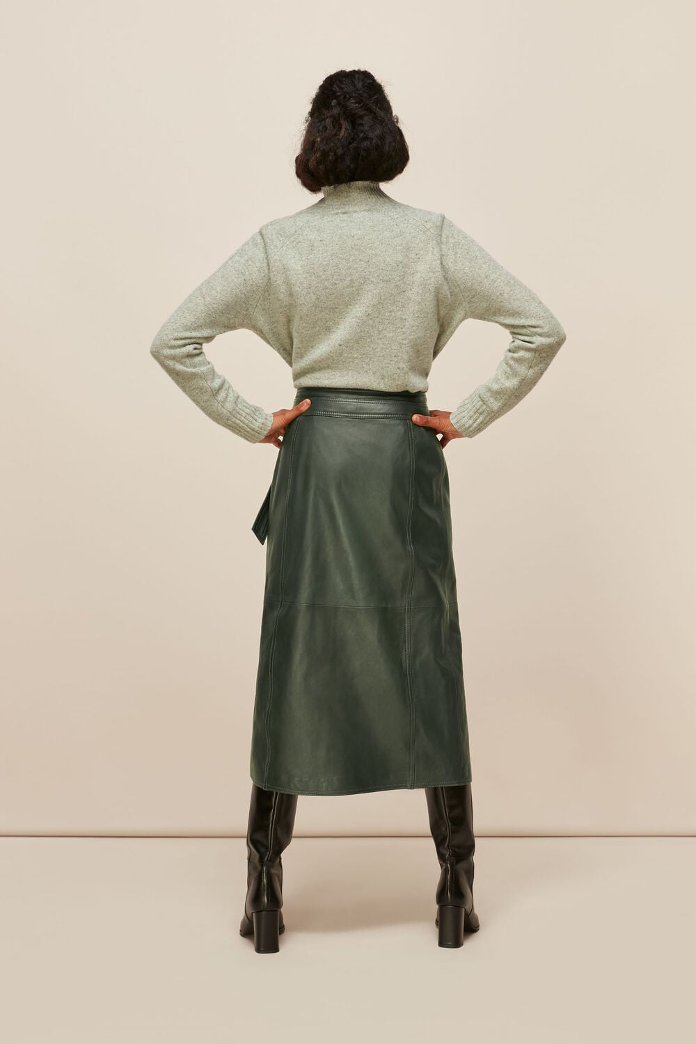 Selina Leather Wrap Skirt