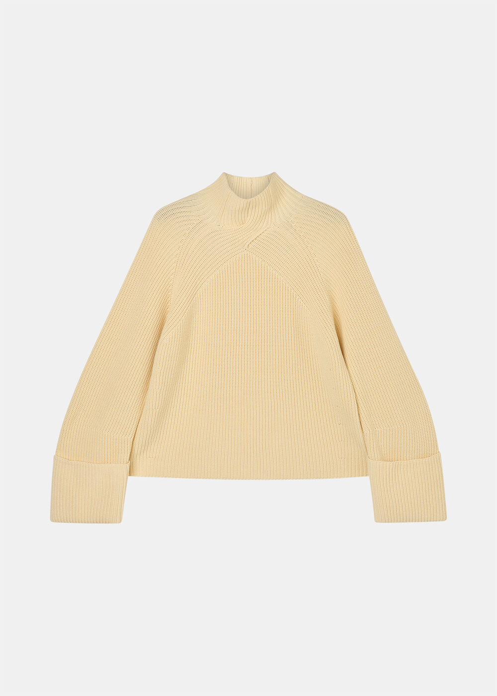 Rib Cable High Neck Jumper