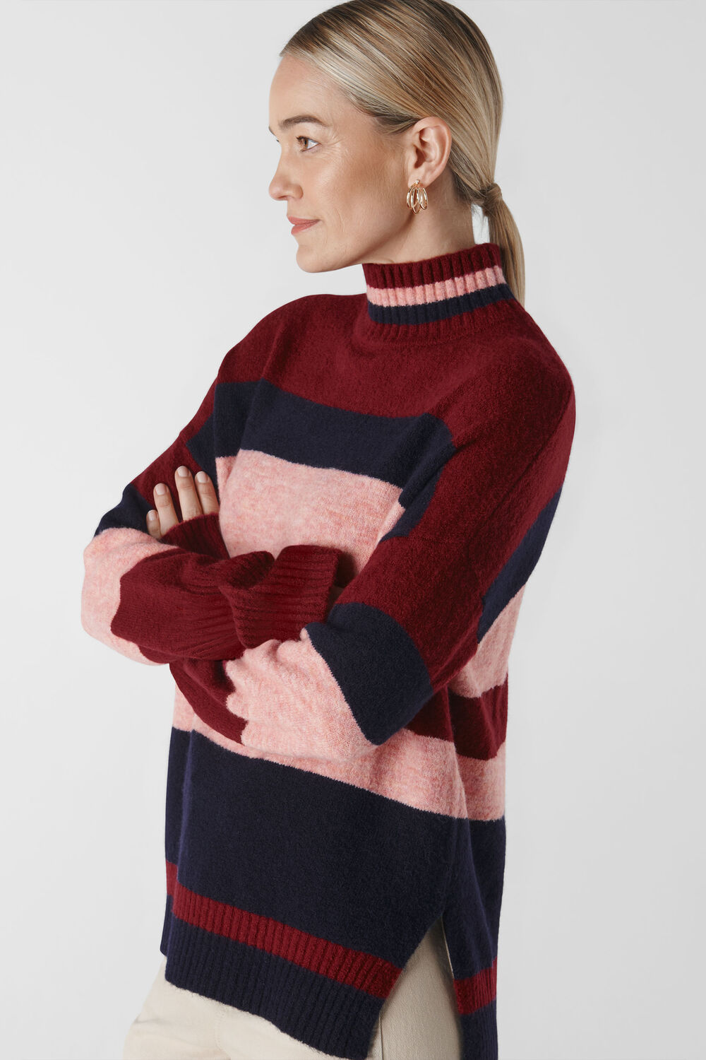 Stripe Roll Neck Knit Multicolour