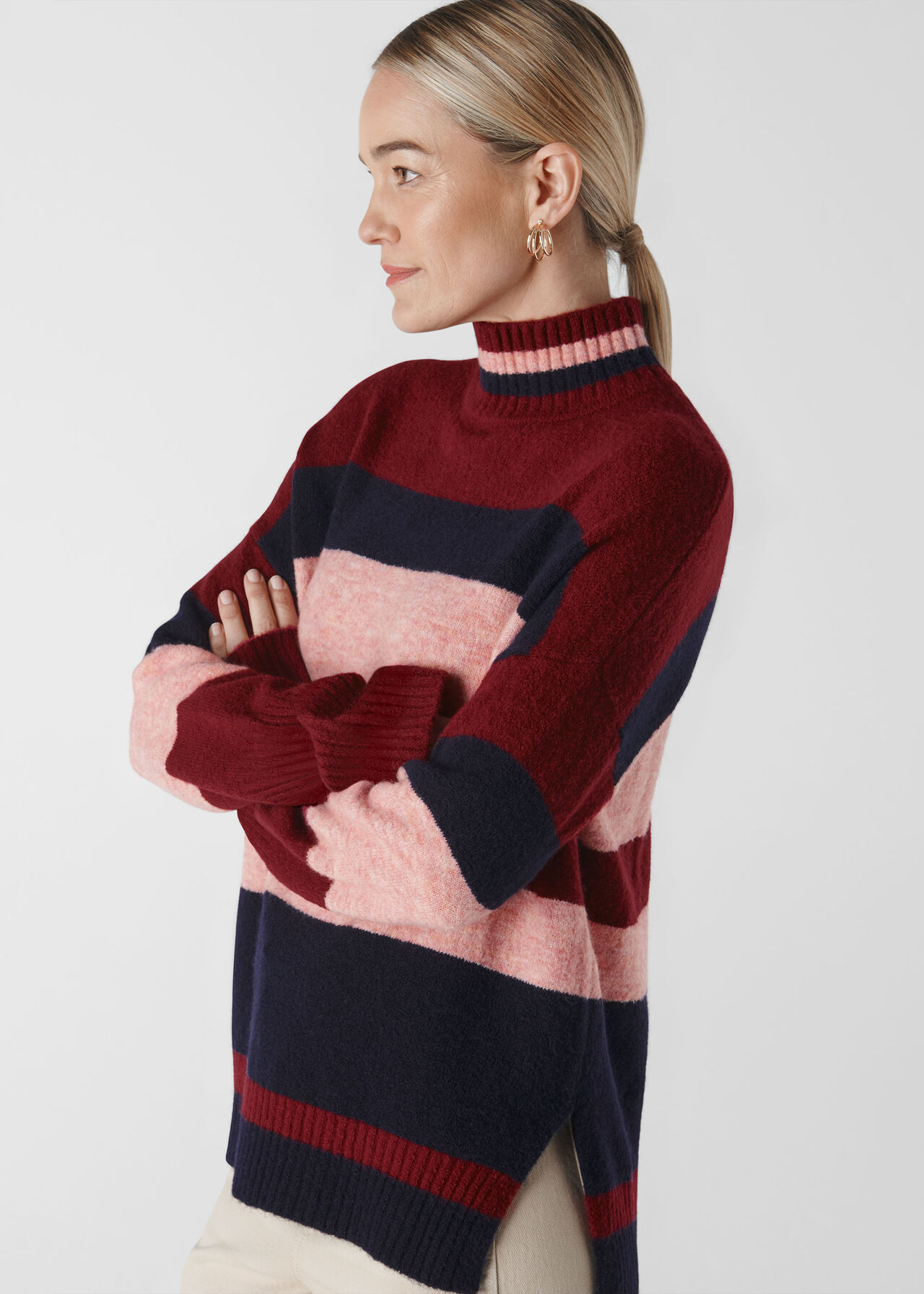 Stripe Roll Neck Knit Multicolour