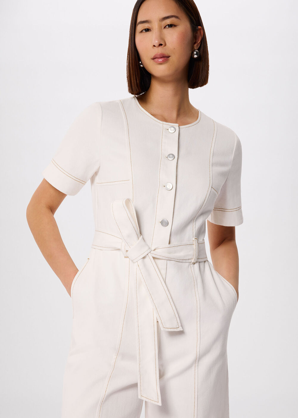 Button Down Jumpsuit