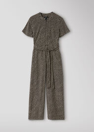 Check Short Sleeve Jumpsuit