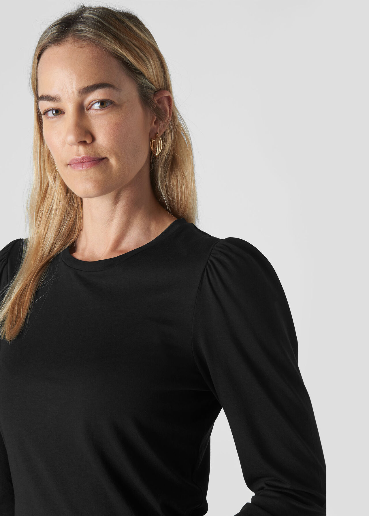 Black Puff Sleeve Top | WHISTLES