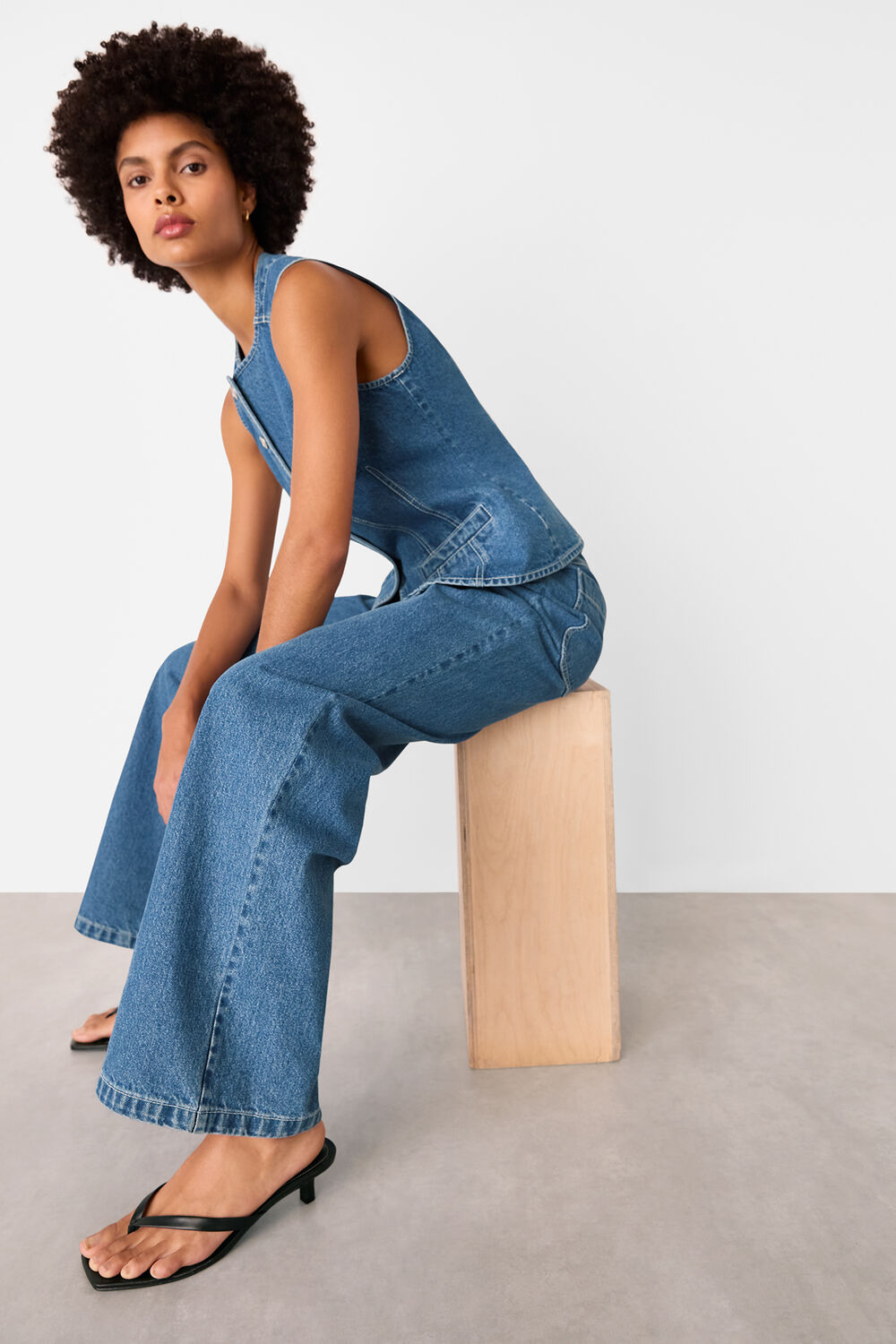Denim Slim Fit Cotton Waistcoat