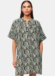 Green/Multi Checkerboard Tiger Print Dress | WHISTLES | Whistles UK