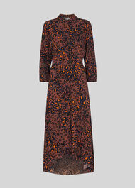 Amara Brushed Leopard Dress Brown/Multi