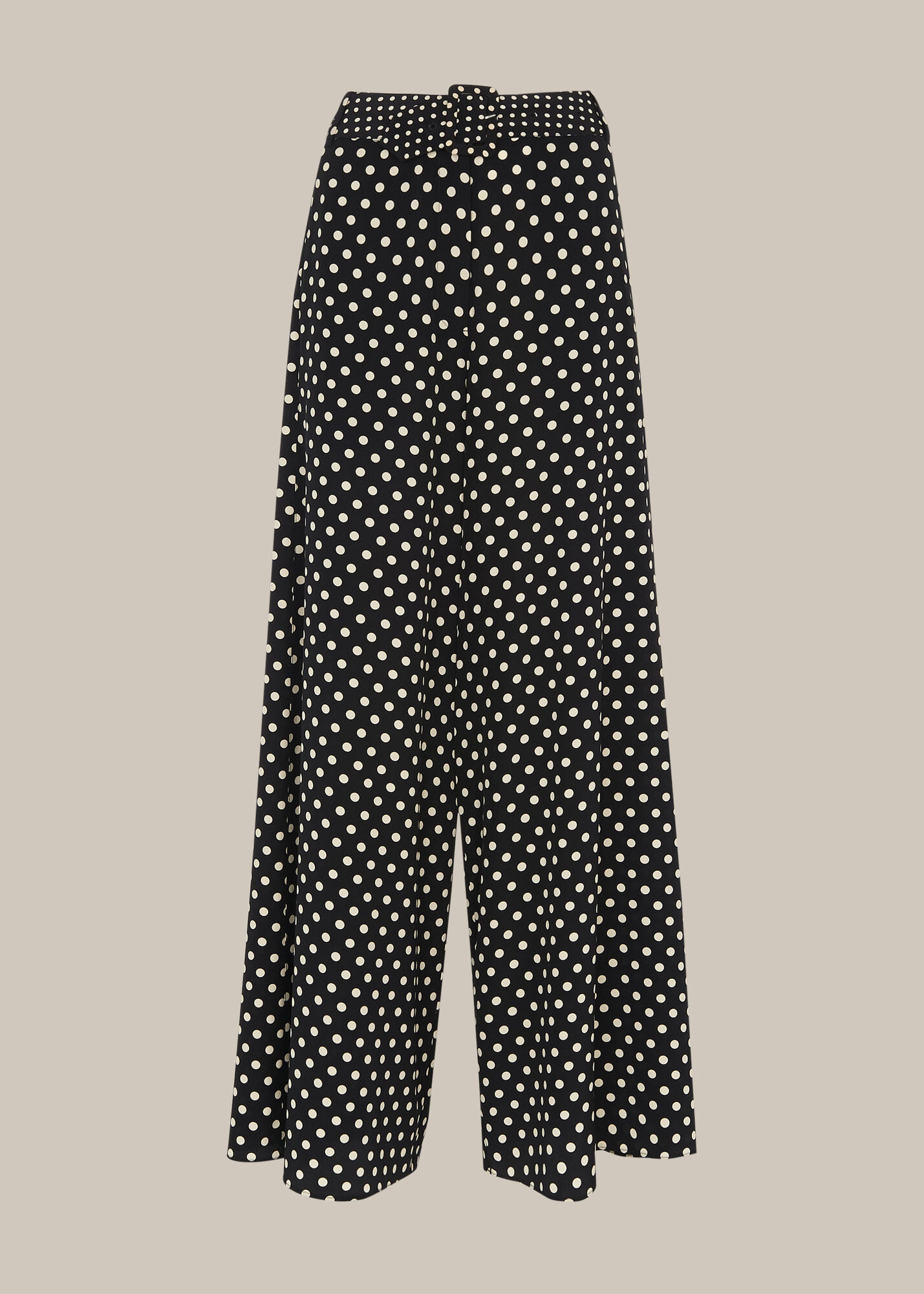 Black/White Spot Silk Palazzo Trouser | WHISTLES