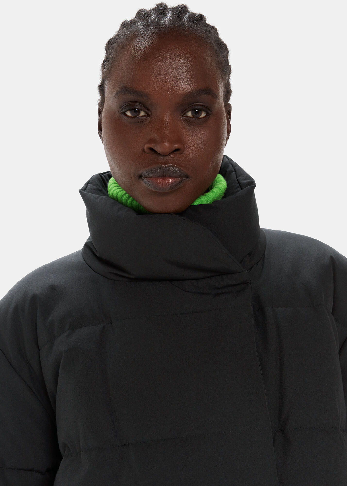 Whistles check discount longline puffer coat