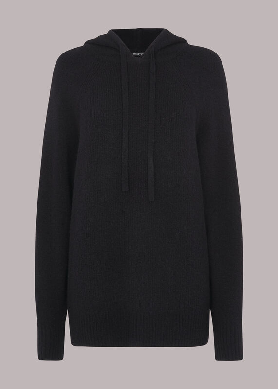 Ribbed Knitted Hoodie