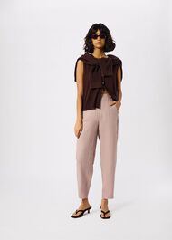 Linen Barrel Leg Trouser