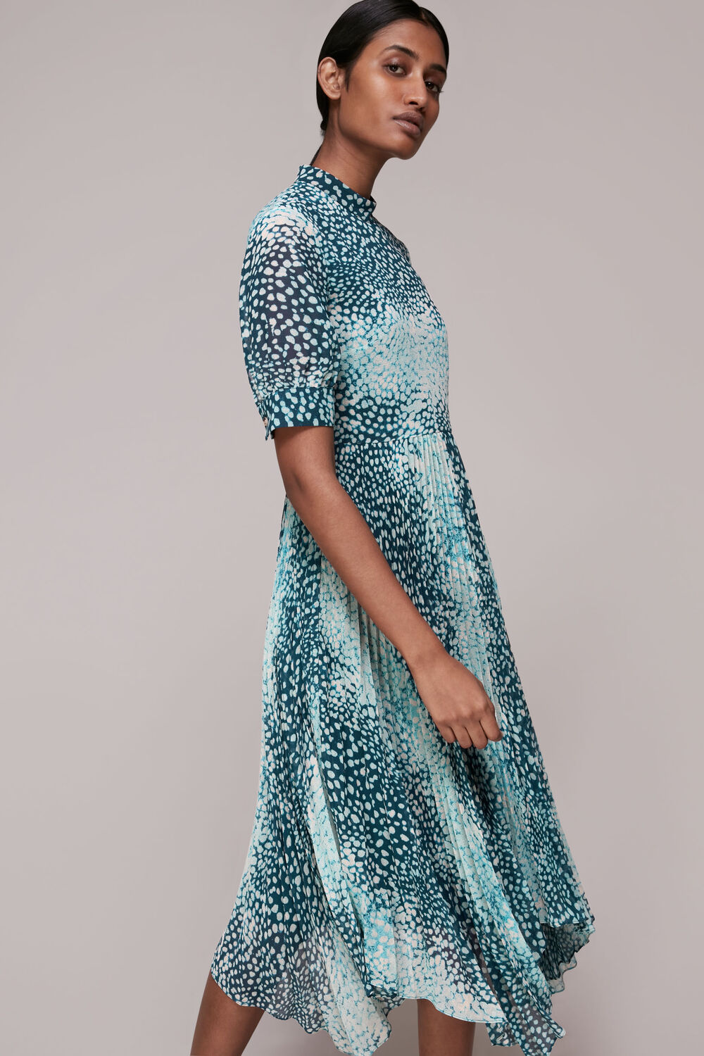 Blue Esme Dalmation Print Dress