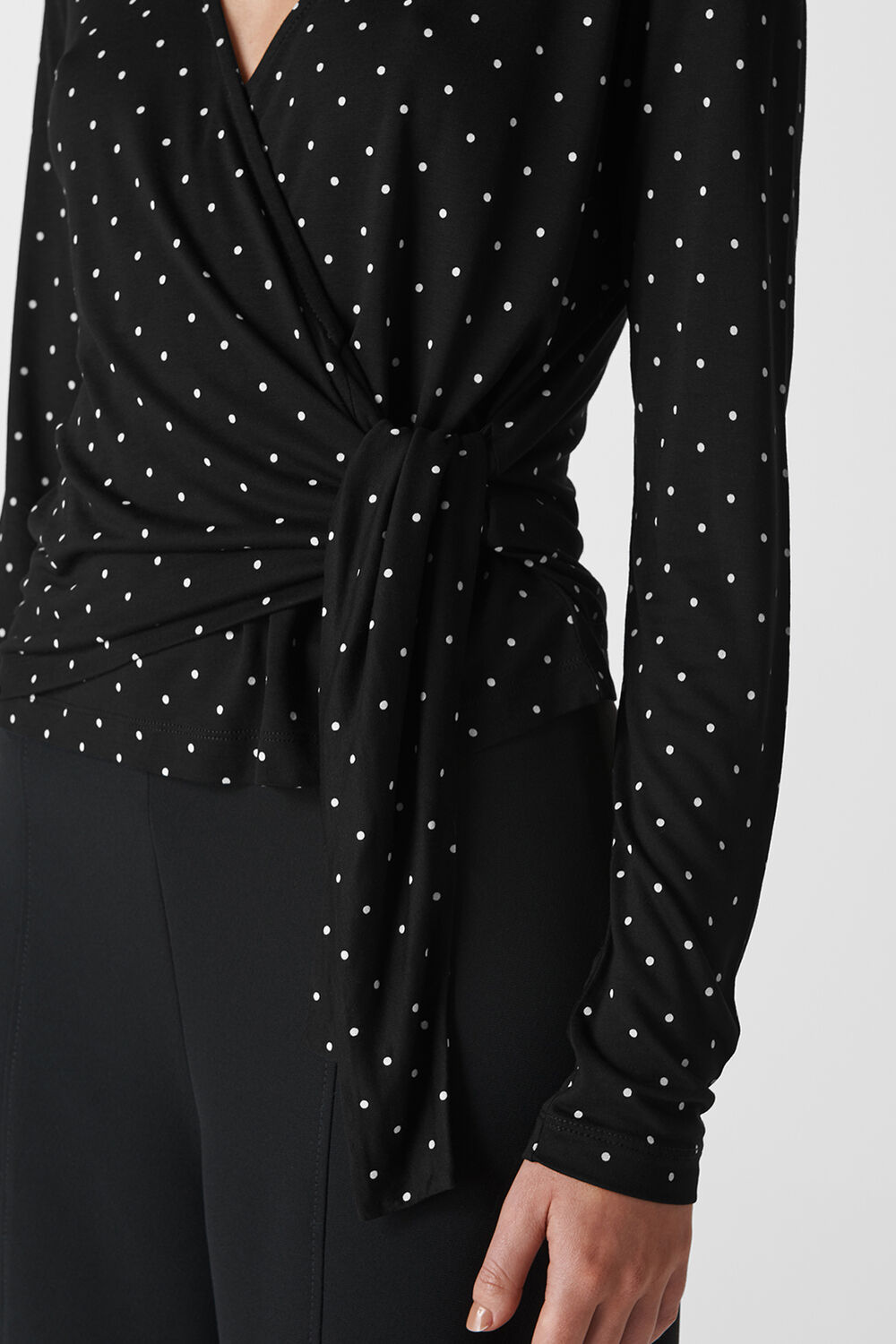 Spot Wrap Tie Top