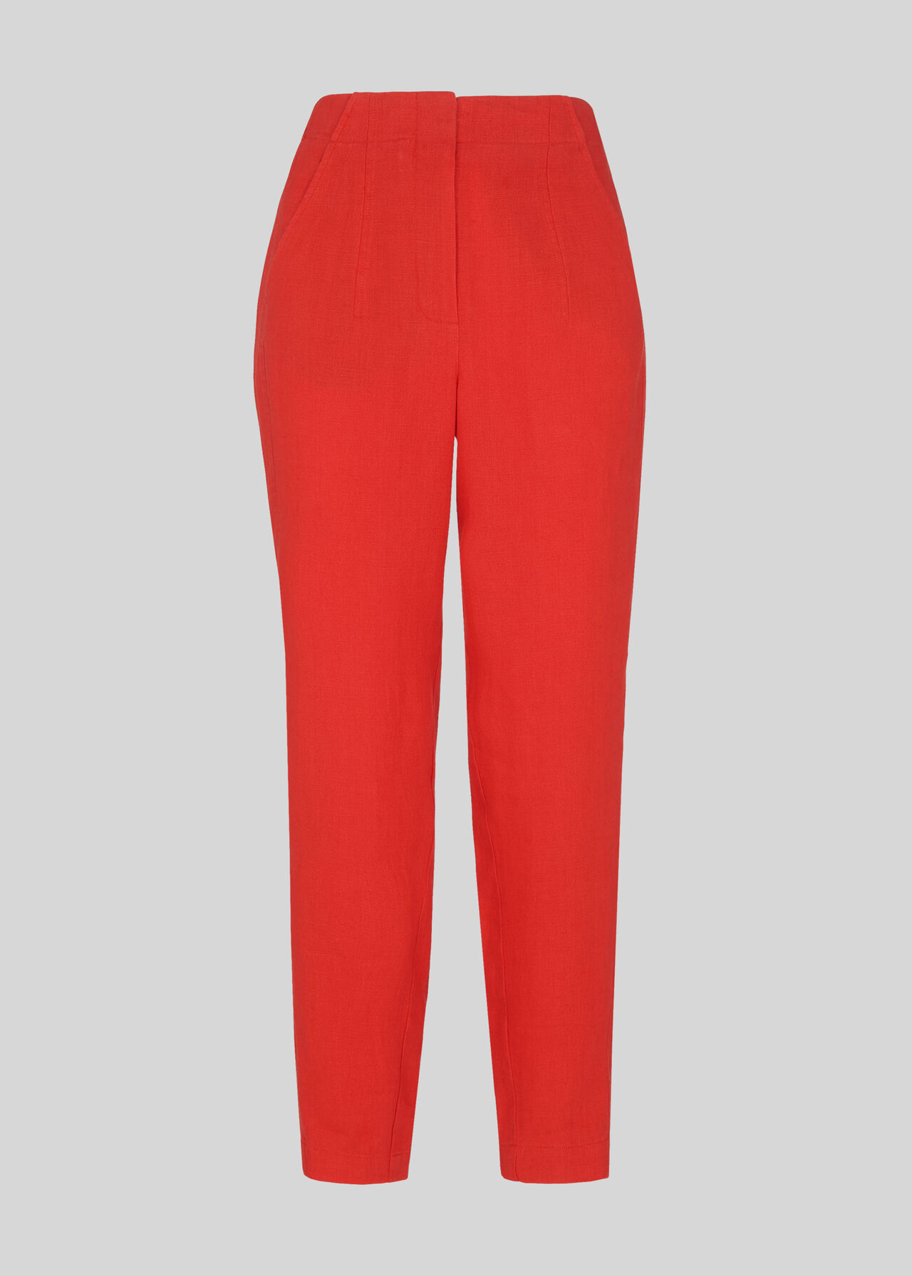 Barrel Leg Linen Trouser Red