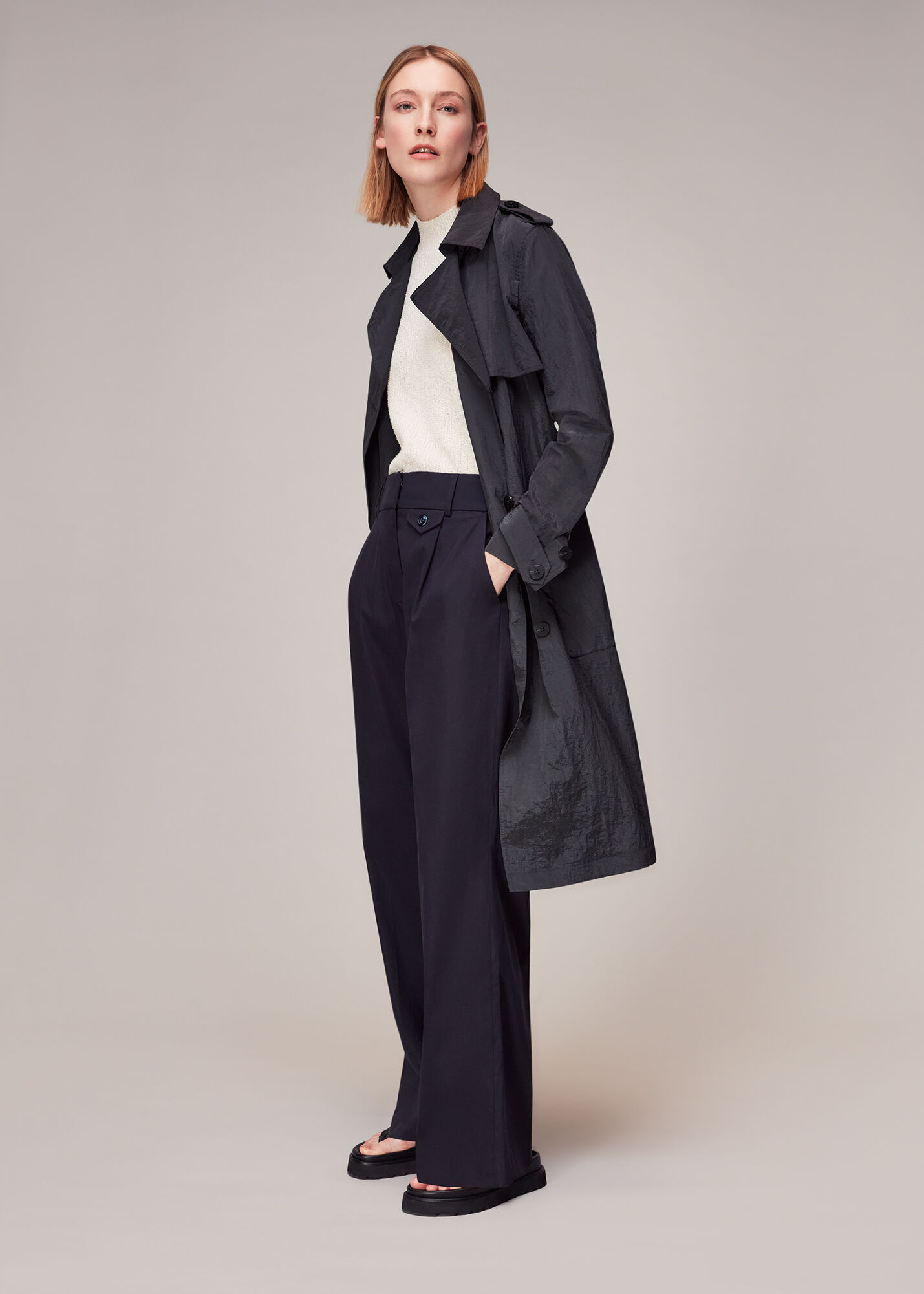 Dark Grey Water Resistant Trench Coat