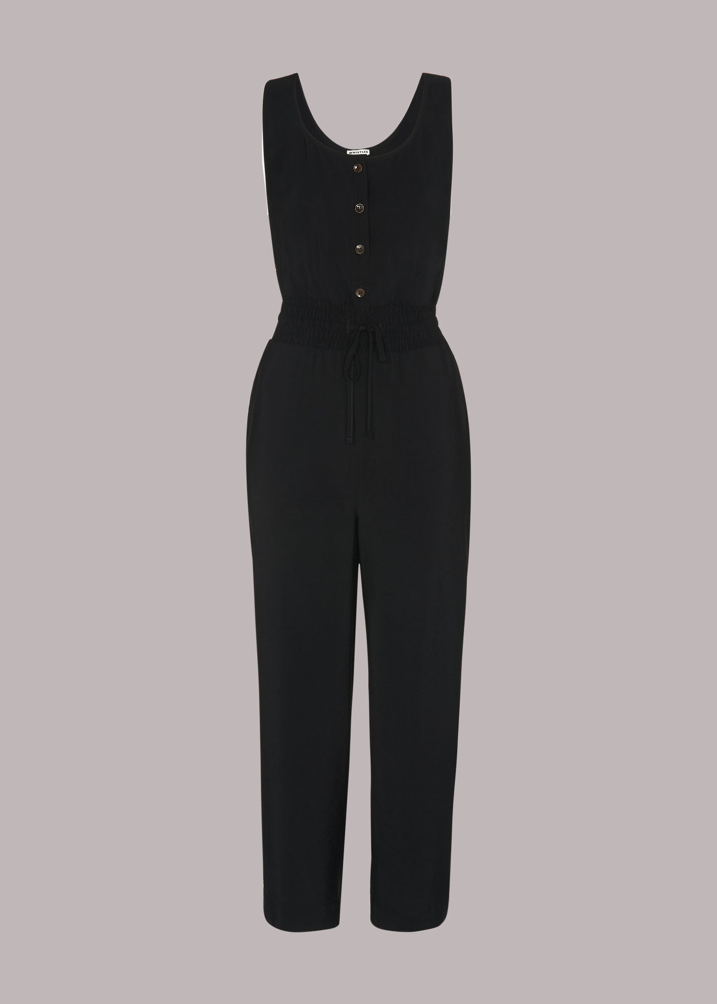 Black Quinn Casual Jumpsuit WHISTLES Whistles US