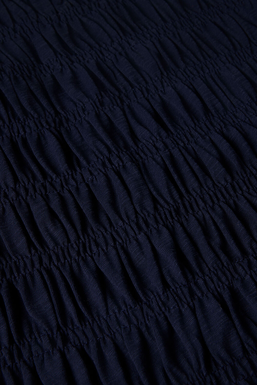 Navy Jersey Shirred Midi Dress