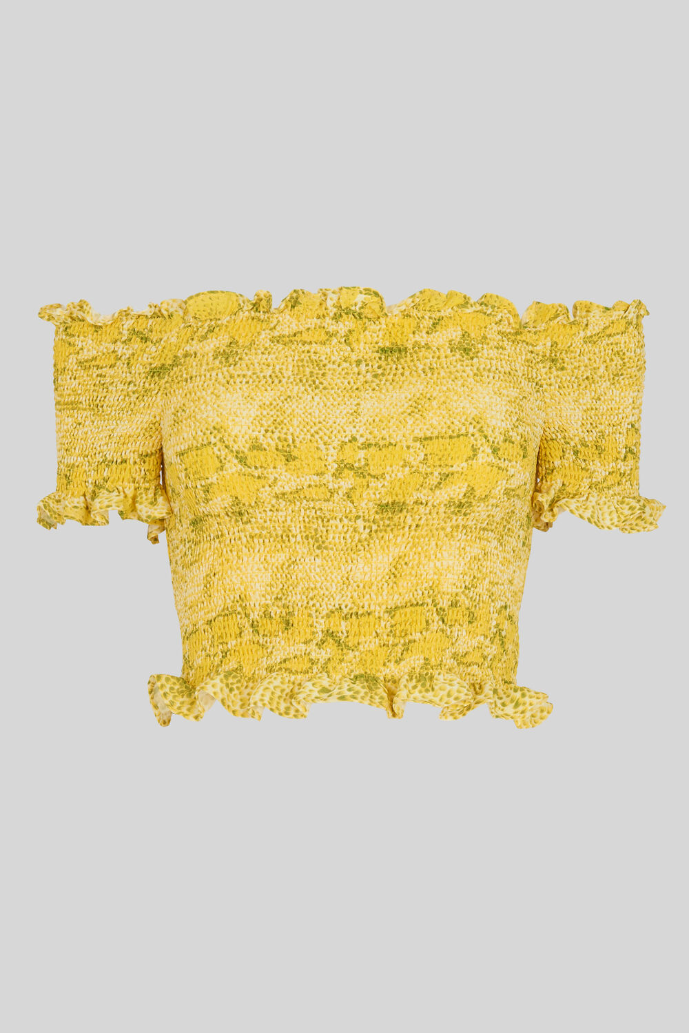 Python Smocked Bardot Top Yellow/Multi