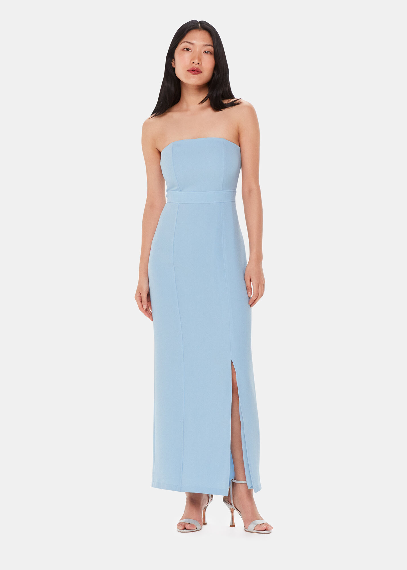 Strapless light blue dress hotsell