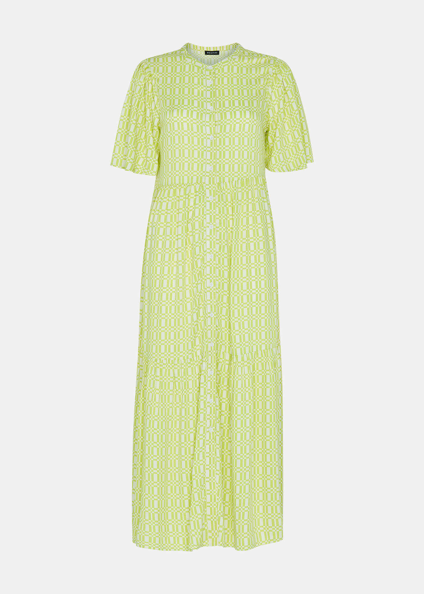 Green/Multi Link Check Trapeze Dress WHISTLES