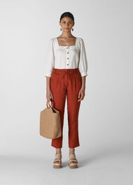 Leanora Linen Trouser Rust