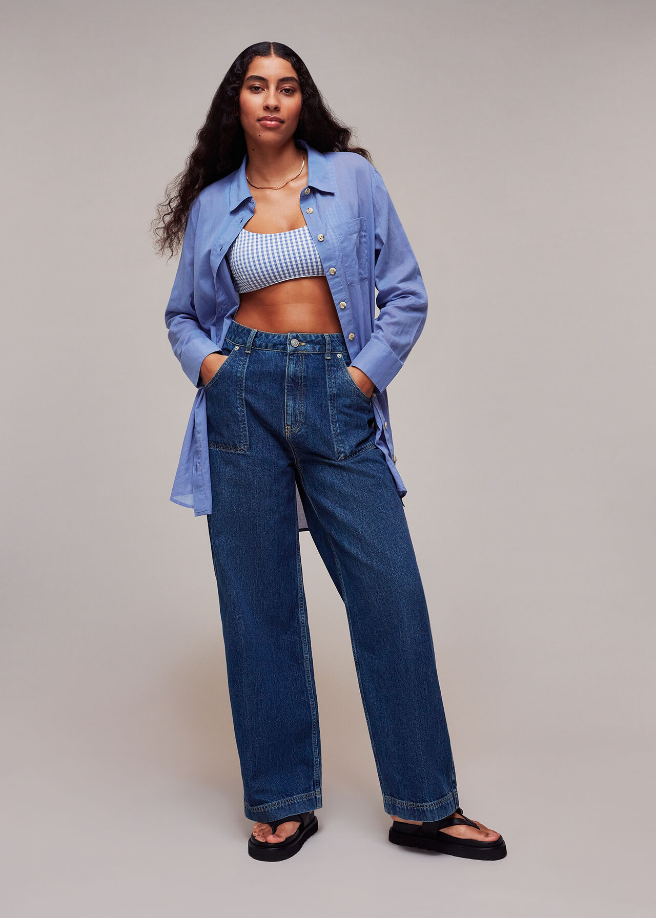 Denim Longline Beach Shirt
