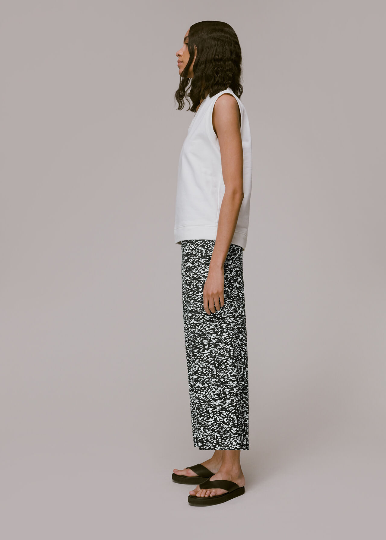 Black/Multi Abstract Smudge Trouser | WHISTLES