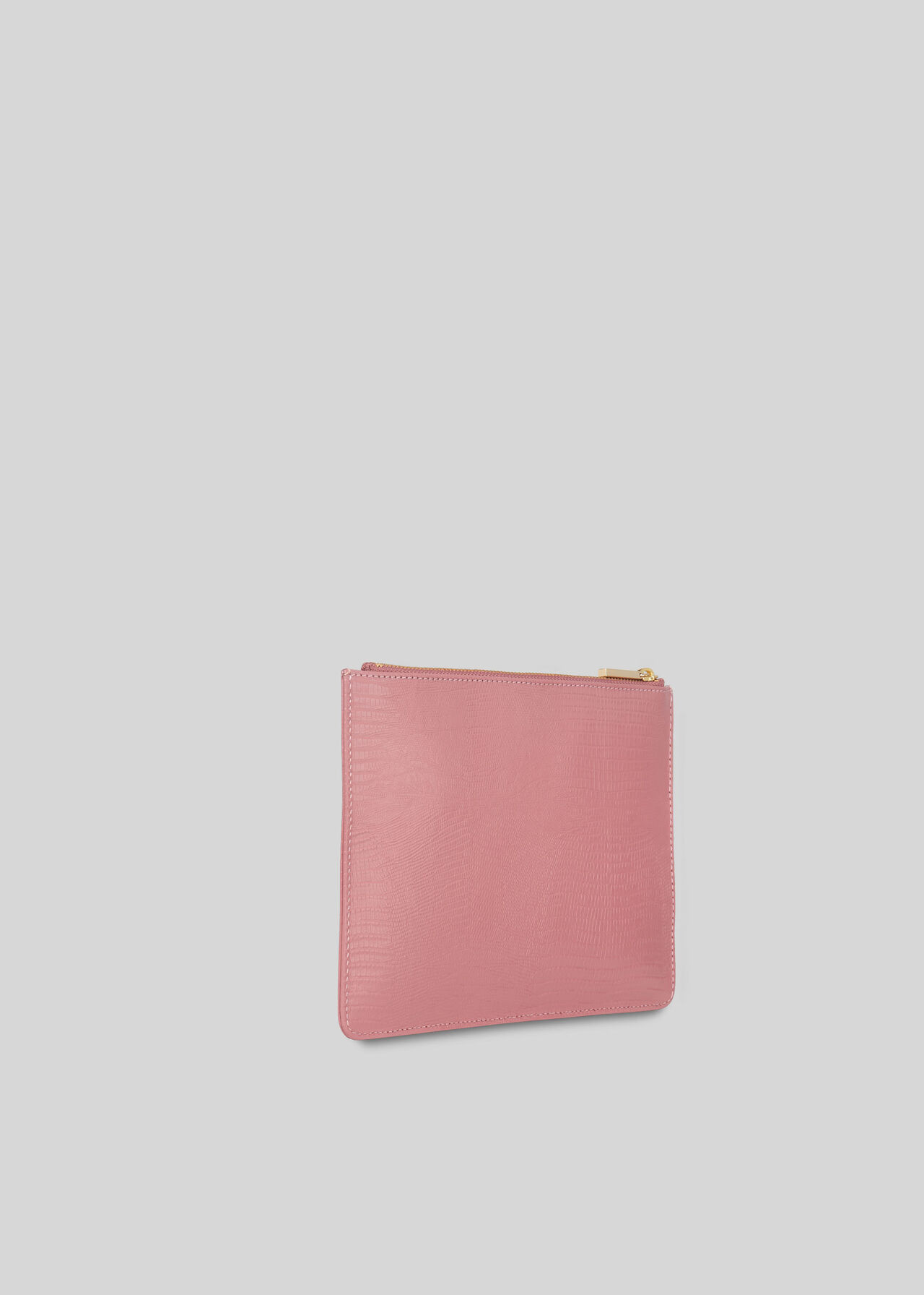 Shiny Lizard Small Clutch Dusty Pink