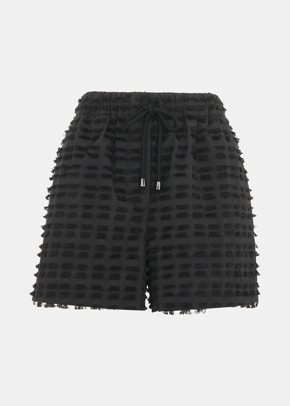 Black Cami Fringed Short