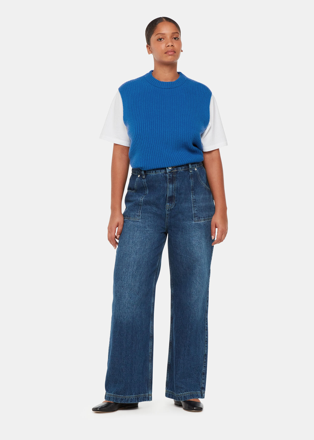 Blue Textured Rib Tank | WHISTLES
