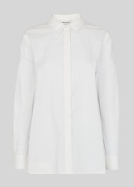 Cotton Longline Shirt White