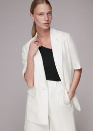 Short Sleeve Linen Jacket