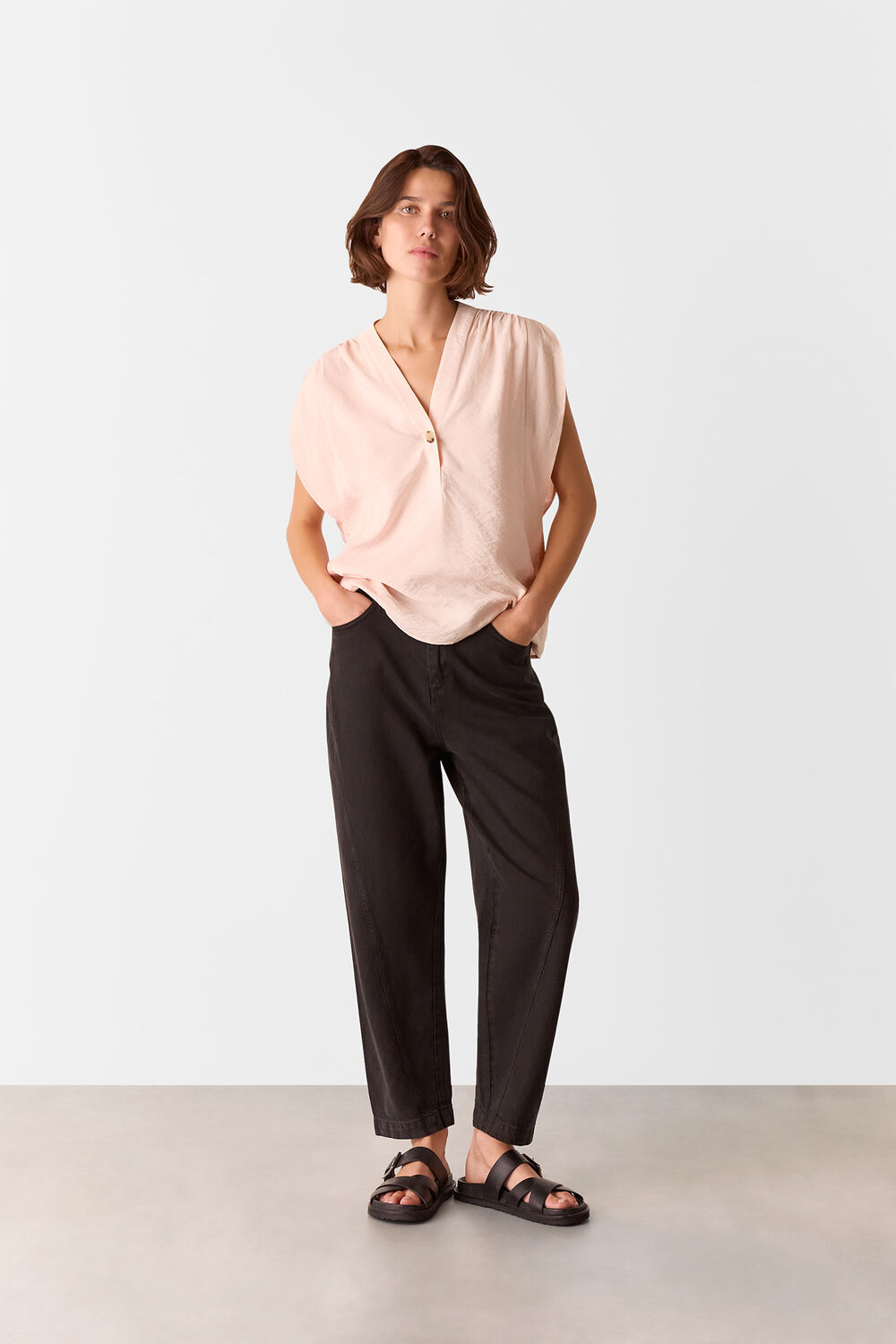 Pale Pink Gwen Sleeveless Blouse