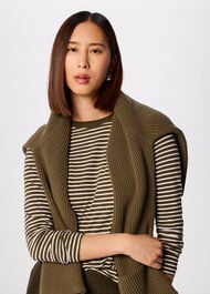 Stripe Crew Neck Pocket Top