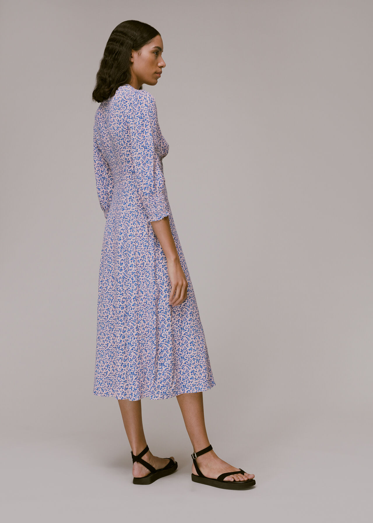 Floral Garden Print Midi Dress