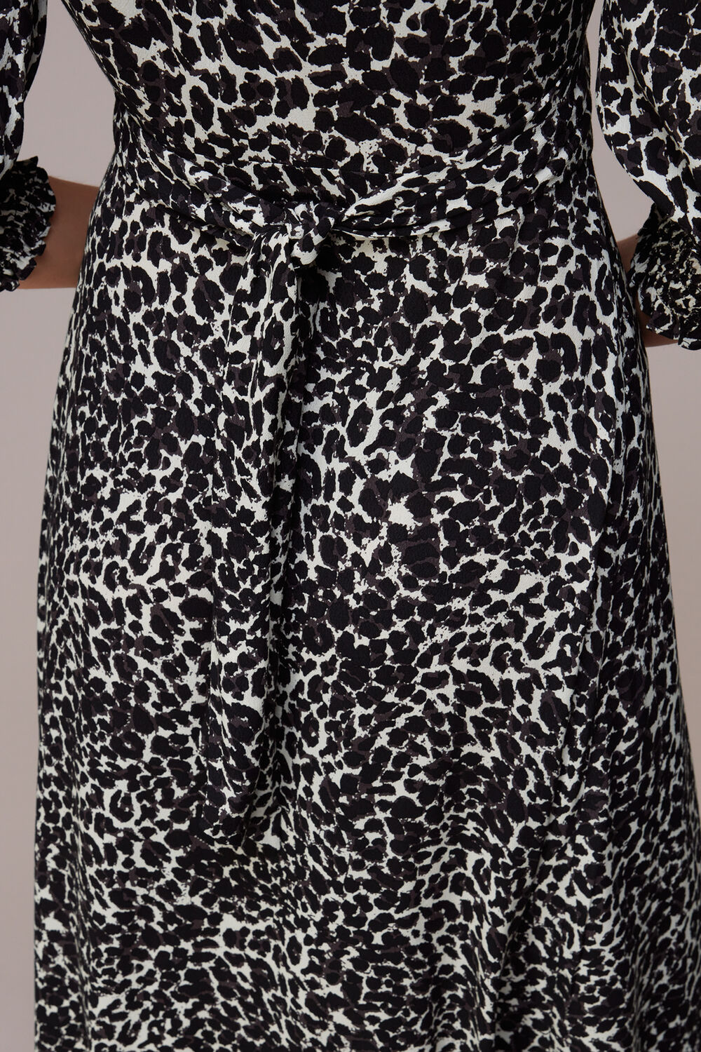 Shadow Leopard Shirred Dress